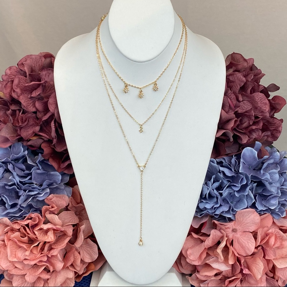 Boho Multilayer Star, Sun, Crystal Necklace - Picture 6 of 16